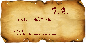 Trexler Nándor névjegykártya